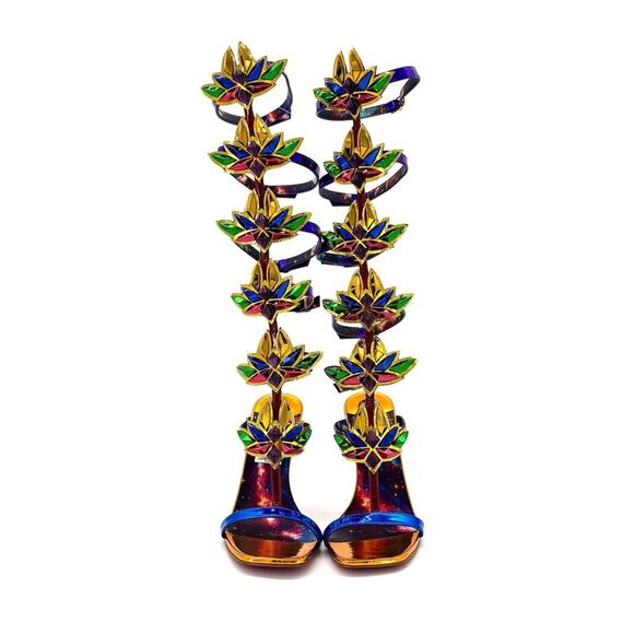 NEW Christian Louboutin Marvel Sea Warrior 100 Gladiator Knee High Sandals 39.5 - Picture 6 of 10